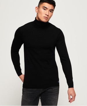 Superdry Merino Roll Férfi Ugró Fekete | ADLKC0569